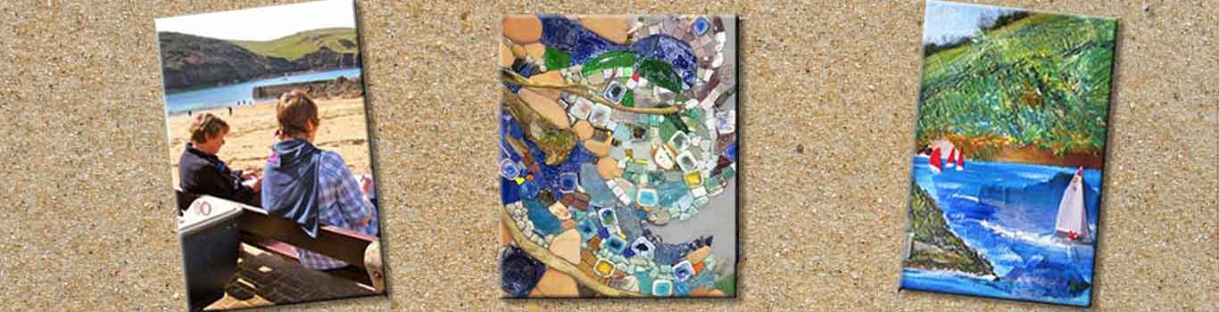Examples of paintings and mosaics as created in the classes